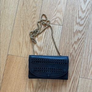 Black Woven Chain Strap Clutch